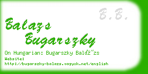 balazs bugarszky business card